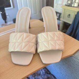 Jada Off White Quilted Heel by Qupid